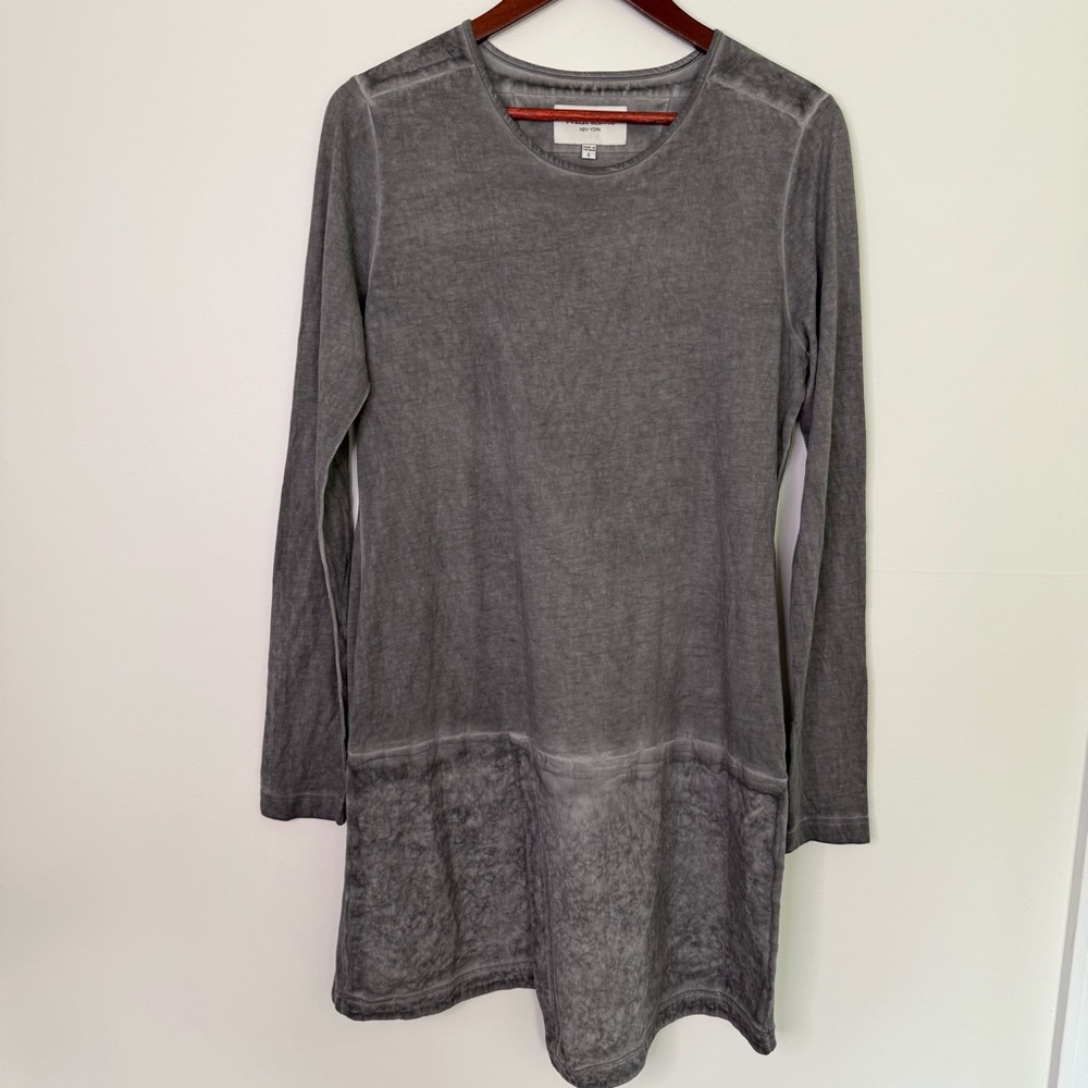 Public School New York Cotton Blend Grey Mixed Media Dress Tunic Size Large